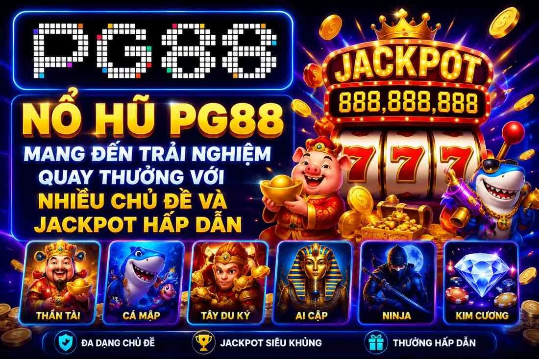 Nổ hũ PG88 mang đến trải nghiệm quay thưởng với nhiều chủ đề và Jackpot hấp dẫn Nổ hũ PG88 mang đến trải nghiệm quay thưởng với nhiều chủ đề và Jackpot hấp dẫn