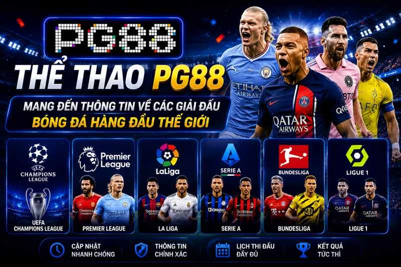 Thể thao PG88 mang đến thông tin về các giải đấu bóng đá hàng đầu thế giới