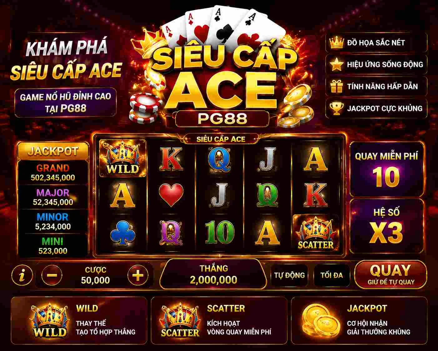 Khám phá siêu cấp ace PG88