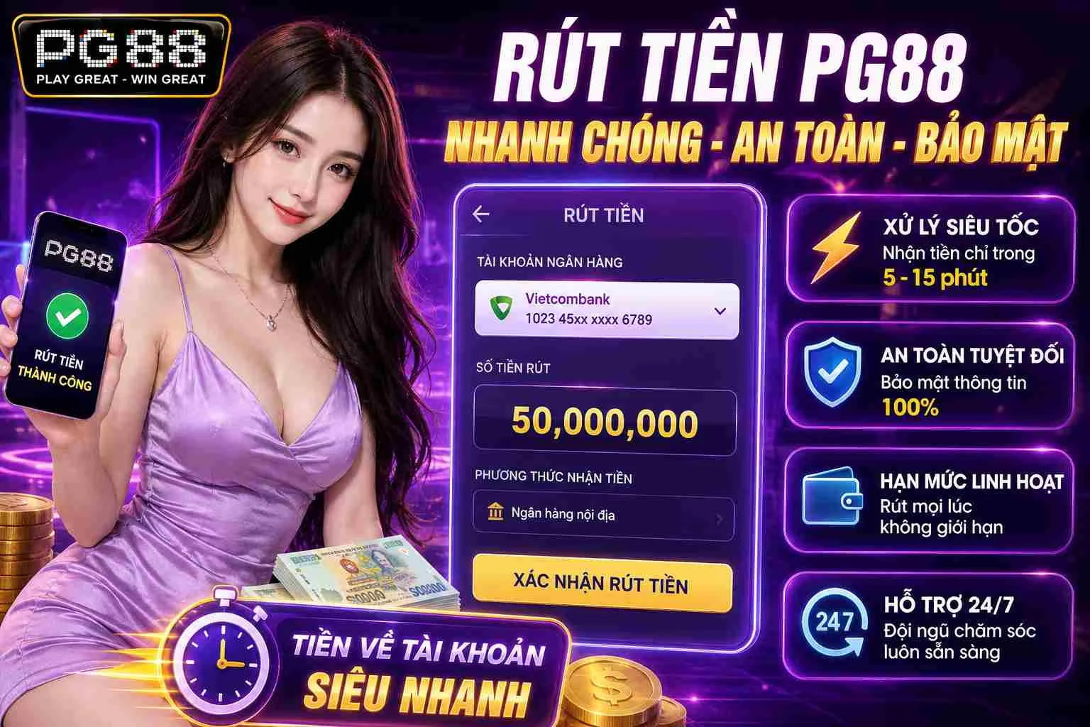 Rút tiền PG88 nhanh chóng và thuận tiện với quy trình giao dịch đơn giản. Rút tiền PG88 nhanh chóng và thuận tiện với quy trình giao dịch đơn giản.